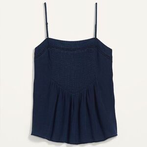 Old Navy Women's Square-Neck Pintucked Chambray Cami Top Size Large